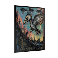Load image into Gallery viewer, Rolled Poster — Gothic Raven Art Print with 'Giving Up Is Never An Option' Quote
