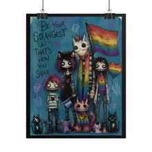Load image into Gallery viewer, Alternative Emo Pride Wall Decor - "Be Your Strangest Self. That's How You Shine."