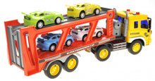 Load image into Gallery viewer, 1:16 2-In-1 Friction Powered Transporter Truck With Lights And Sounds