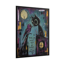 Load image into Gallery viewer, Romantic Night Owl Rolled Poster — "Real Love Doesn't Need to Be Perfect, Just Present" Art Print
