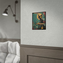 Load image into Gallery viewer, Rolled Poster — Gothic Cat Art Print with 'Make Yourself a Priority' Quote