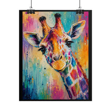 Load image into Gallery viewer, Vibrant Colorful Giraffe Poster - Abstract Safari Wildlife Wall Decor