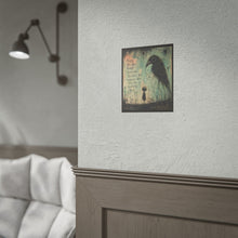 Load image into Gallery viewer, Rolled Poster — Dark Gothic Crow Art Print with Quote: “People Who Are Always Unavailable…”