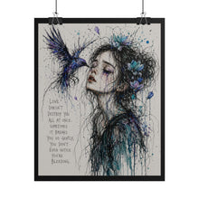 Load image into Gallery viewer, "Love Doesn't Destroy You All At Once" Wall Art | Flying Hummingbird Print