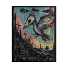 Load image into Gallery viewer, Rolled Poster — Gothic Raven Art Print with 'Giving Up Is Never An Option' Quote