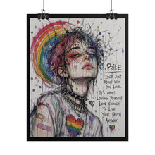 Load image into Gallery viewer, "Live Your Truth Anyway" Pride Wall Art | Rainbow Halo Sketch Poster