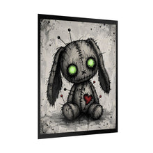 Load image into Gallery viewer, Creepy Voodoo Bunny Poster — Gothic Cute Wall Art with Glowing Eyes