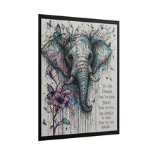Load image into Gallery viewer, Motivational Elephant Art Poster — "You Are Stronger Than You Know" Rolled Wall Art