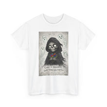 Load image into Gallery viewer, Skull Reaper Tee — “Even in Darkness… Good Things Will Find You” Gothic Halloween T-Shirt
