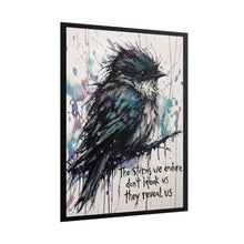 Load image into Gallery viewer, Rolled Poster - Watercolor Blue Bird with Quote “The Storms We Endure Don’t Break Us They Reveal Us” — Motivational Wall Art