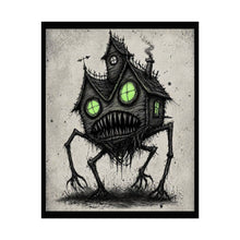 Load image into Gallery viewer, Rolled Poster — Haunted House Monster Art Print (Creepy Green Eyes)