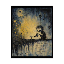 Load image into Gallery viewer, Rolled Poster — Moody Night Garden Illustration with Quote ‘We Are Not Defined by Our Mistakes’