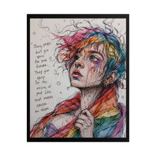 Load image into Gallery viewer, "Makes Sense To Them" Pride Art | Sketch Style Rainbow Hair Portrait Poster