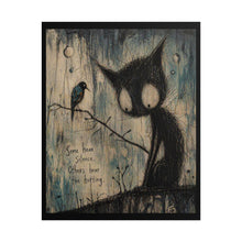 Load image into Gallery viewer, Rolled Poster – Moody Cat Art Print with Quote “Some Hear Silence, Others Hear the Hurting”