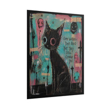 Load image into Gallery viewer, Rolled Poster — Moody Cat Art Print with 'Some Wounds Don't Bleed But They Still Change You'