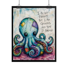 Load image into Gallery viewer, "I Am Not Perfect But I Am Growing" – Whimsical Gothic Cute Canvas Poster – Emotional Healing Decor