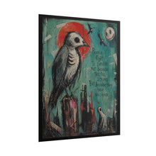 Load image into Gallery viewer, Rolled Poster — Dark Surreal Crow Art Print with Quote: “People Fight to Survive…”