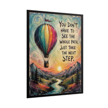 Load image into Gallery viewer, "Take the Next Step" Hot Air Balloon Motivational Poster – Mountain Landscape Wall Art Print
