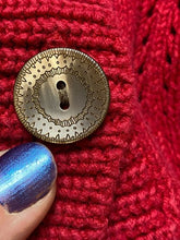 Load image into Gallery viewer, J Jill Sweater Womens Medium Red Cable Knit Shawl Collar Cardigan Outerwear Lady