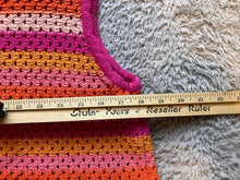 Load image into Gallery viewer, Free Assembly Sweater Womens Large Pink Orange Striped Crochet Knit Sleeveless