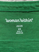 Load image into Gallery viewer, Woman Within Shirt Womens 2X 26/28 Green Square Neck Solid Blouse Plus Ladies