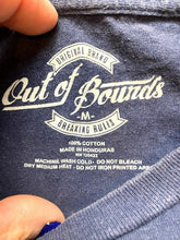 Load image into Gallery viewer, Blues & Brews Shirt Womens Medium Cantina & Crab Snacks Guitar Beach Palm Tree