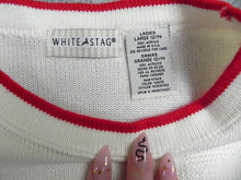 Load image into Gallery viewer, Vintage White Stag Sweater Womens Large White Patriotic Stars USA Ladies