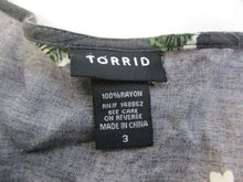 Load image into Gallery viewer, Torrid Shirt Womens 3 3X Lattice V-Neck Hi Low Blouse Floral Black Boho Casual