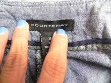 Load image into Gallery viewer, Courtenay Pants Womens 18W (40x19.5) Blue Straight Leg Capri Cropped Flat Front
