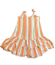 Load image into Gallery viewer, Torrid Dress Womens 2 Orange Purple Striped Challis Tiered Flared Boho Ladies