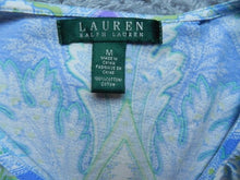 Load image into Gallery viewer, Lauren Ralph Lauren Shirt Womens Medium Ruffle Trim V-Neck Paisley Blouse Ladies