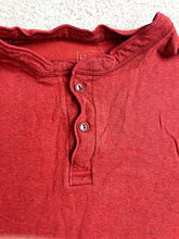 Load image into Gallery viewer, LL Bean Shirt Adult Large Red River Drivers Henley Double Layer Wool Blend Mens