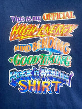 Load image into Gallery viewer, VTG Rock n Rollin Shirt Adult 2XL Blue 80s High Energy Single Stitch Wild Mens