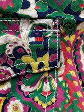Load image into Gallery viewer, Tommy Hilfiger Shirt Womens Large Green Pink Geometric Floral Contrast Cuffs
