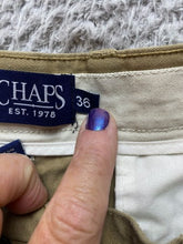 Load image into Gallery viewer, Chaps Shorts Adult 36 Khaki Pleated Chino Golf Outdoor 6" Inseam Sporty Mens