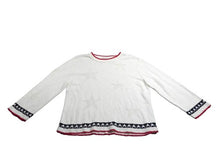 Load image into Gallery viewer, Vintage White Stag Sweater Womens Large White Patriotic Stars USA Ladies