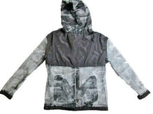 Load image into Gallery viewer, New Look Jacket Womens Medium Black Camouflaged Full Zip Hoodie Sheer Fishnet