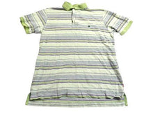 Load image into Gallery viewer, IZOD Shirt Womens Small Green Gray Striped Preppy Rugby Golf Polo Sporty Ladies