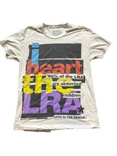Load image into Gallery viewer, Invisible Children Shirt Womens Medium Ivory I Heart The LRA Come to the Rescue