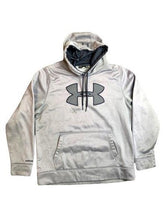 Load image into Gallery viewer, Under Armour Sweatshirt Adult Large Gray Big Logo Storm Fleece Hoodie Mens