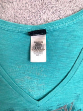 Load image into Gallery viewer, Harley Davidson Shirt Womens Large Teal Green Boots on Fire Wisconsin Motorcycle