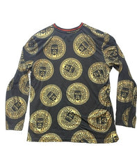 Load image into Gallery viewer, Drill Clothing Shirt Adult Large Black Gold AOP Medallion Medusa Head Mens