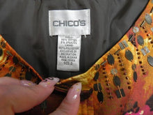 Load image into Gallery viewer, Chicos Shirt Womens 2 Gold Pink Button Up Spandex Sequins Beads Boho Blouse