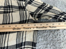 Load image into Gallery viewer, Lucky Brand Shirt Woman Small Beige Black Button Up Casual Plaid Viscose Tunic