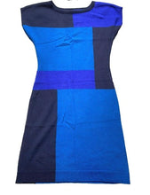 Load image into Gallery viewer, The Limited Dress Womens Small Blue Black Colorblock Knitted Sheath A-Line Lady