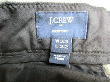 Load image into Gallery viewer, J Crew Pants Adult 33x32 Gray Bedford Flat Front Straight Leg Trouser Casual Men