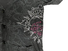 Load image into Gallery viewer, FOX Racing Sweater Womens Small Black Button Front Cardigan Oversized Grunge