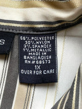 Load image into Gallery viewer, Blue Diamond Shirt Womens 1X Button Up Collared Blouse Stretch Plus Ladies