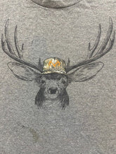 Load image into Gallery viewer, Deer Shirt Adult 2X Gray Crew Neck Outdoor Hunting Streetwear Antlers Head Mens