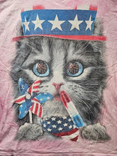 Load image into Gallery viewer, USA CAT Shirt Womens Extra Large Patriotic Kitty 2014 David Penfound Tie Dye